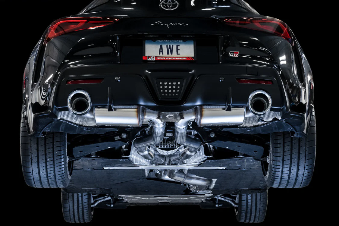 AWE Resonated Touring Edition Exhaust (Chrome Tips) - 2020-2024 Toyota GR Supra - Image 2