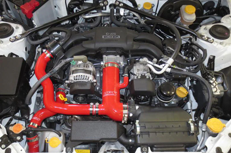 HPS Performance Red Reinforced Silicone Post MAF Air Intake Hose + Sound Tube 2pc Kit - 2013-2016 Scion FR-S / 2013-2020 Subaru BRZ / 2017-2020 Toyota 86 - Image 3