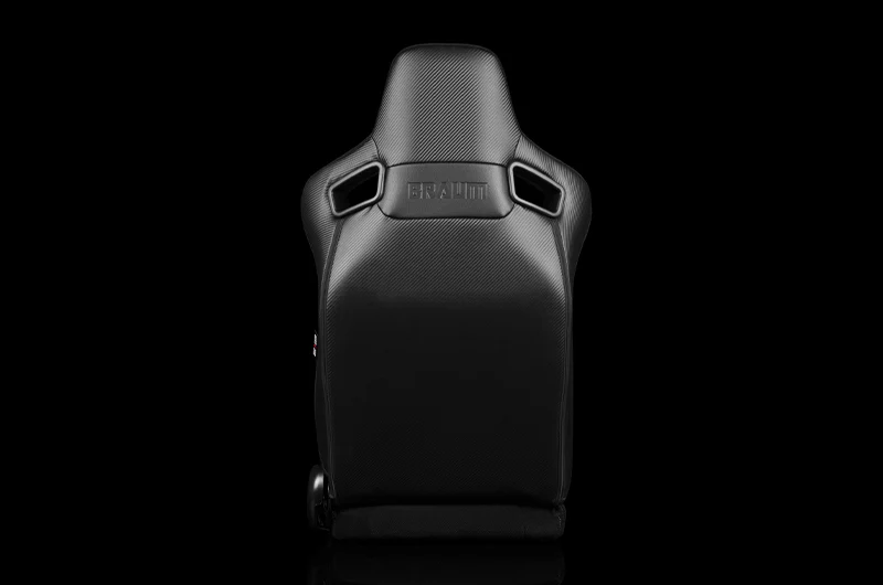 Braum Elite Series Sport Seats - Black Cloth (Grey Stitching) Pair - Universal - Image 2