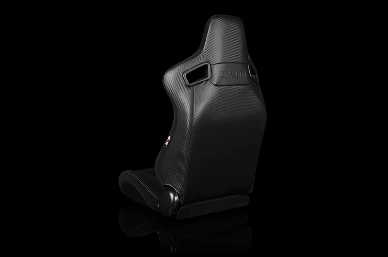 Braum Elite Series Sport Seats - Black Cloth (Grey Stitching) Pair - Universal - Image 3