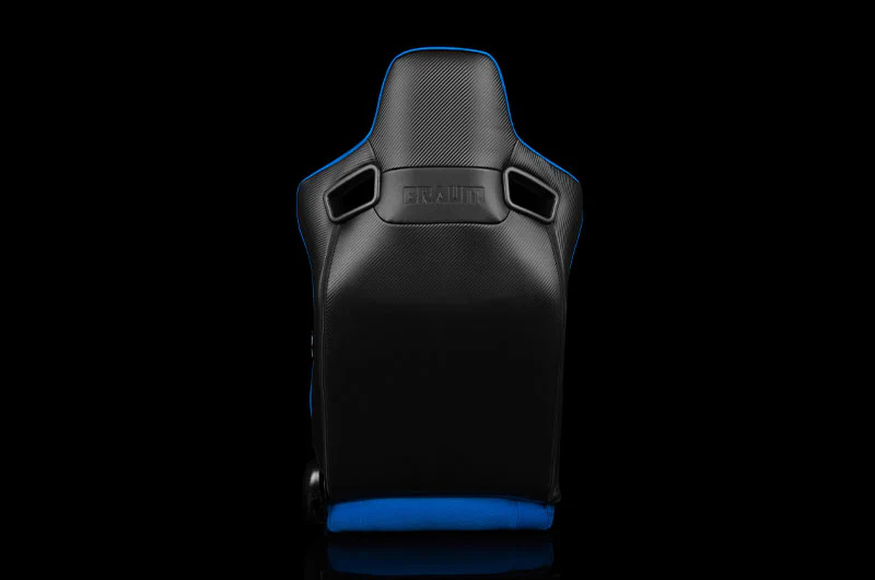 Braum Elite Series Sport Seats - Blue Cloth (Black Stitching) Pair - Universal - Image 2