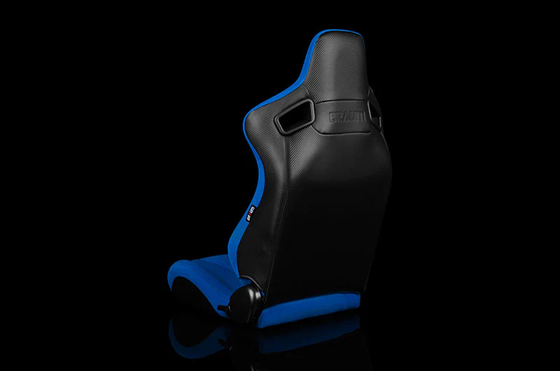Braum Elite Series Sport Seats - Blue Cloth (Black Stitching) Pair - Universal - Image 3