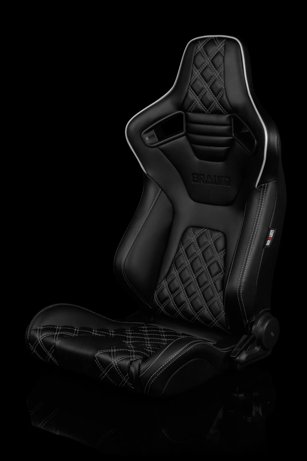Braum Elite-X Series Racing Seats Diamond Edition White Piping Pair - Universal - Image 7