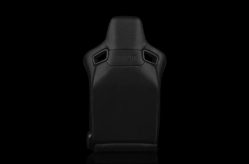 Braum Elite-X Series Sport Seats - Black Leatherette (Black Stitching) Pair - Universal - Image 4