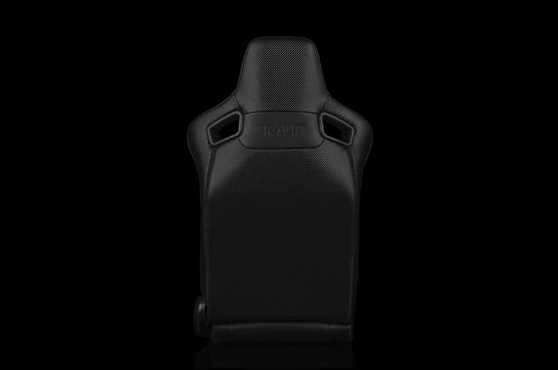 Braum Elite-X Series Sport Seats - Black Leatherette (White Stitching) Pair - Universal - Image 4
