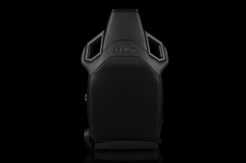 Braum Alpha X Series Sport Seats - Black Polo Fabric (Grey Stitching) Pair - Universal - Image 4