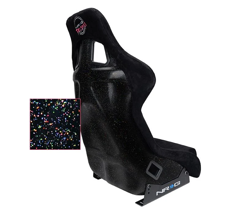 NRG Innovations FRP Bucket Seat PRISMA Edition with pearlized back. All Black alcantara vegan material. (Large) - Universal - Image 3