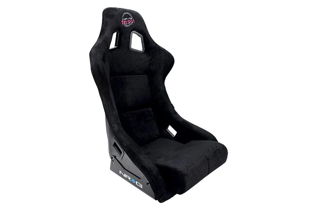 NRG Innovations FRP Bucket Seat PRISMA Edition with pearlized back. All Black alcantara vegan material. (Large) - Universal - Image 4