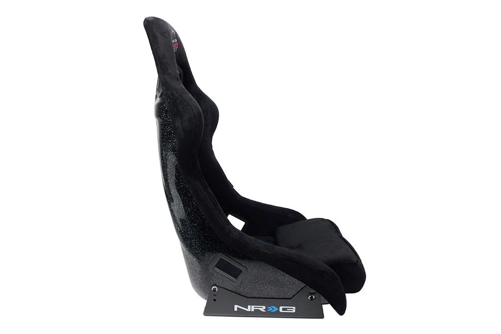 NRG Innovations FRP Bucket Seat PRISMA Edition with pearlized back. All Black alcantara vegan material. (Large) - Universal - Image 5
