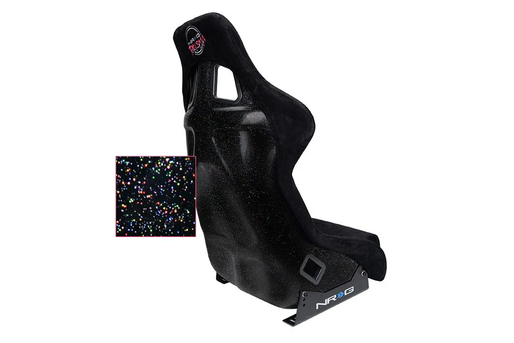 NRG Innovations FRP Bucket Seat PRISMA Edition with pearlized back. All Black alcantara vegan material. (Large) - Universal - Image 6