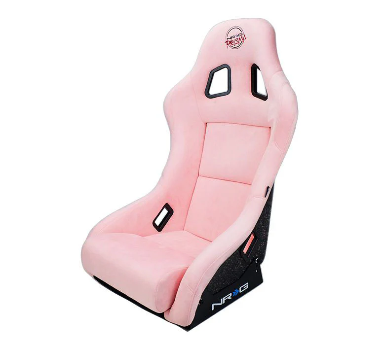 NRG Innovations FRP Bucket Seat PRISMA Edition with pearlized back. All Pink alcantara vegan material. (Medium) - Universal - Image 4