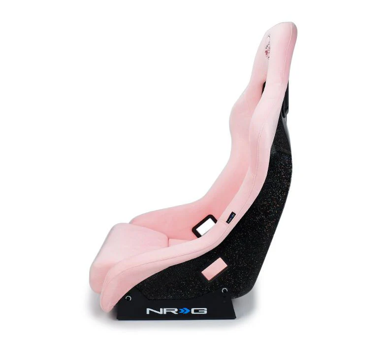 NRG Innovations FRP Bucket Seat PRISMA Edition with pearlized back. All Pink alcantara vegan material. (Medium) - Universal - Image 6