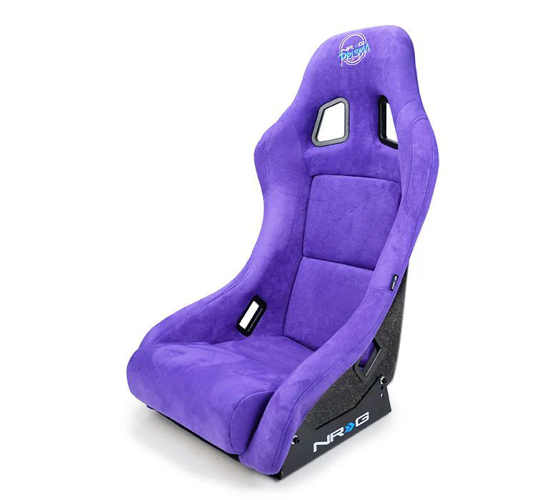 NRG Innovations FRP Bucket Seat PRISMA Edition with pearlized back. All Black alcantara vegan material. (Medium) - Universal - Image 4
