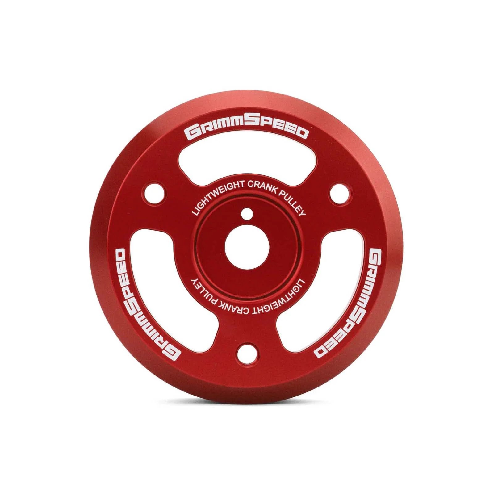 GrimmSpeed Lightweight Crank Pulley Red - Subaru Models (inc. BRZ 2013+ / WRX 2015 - 2018)