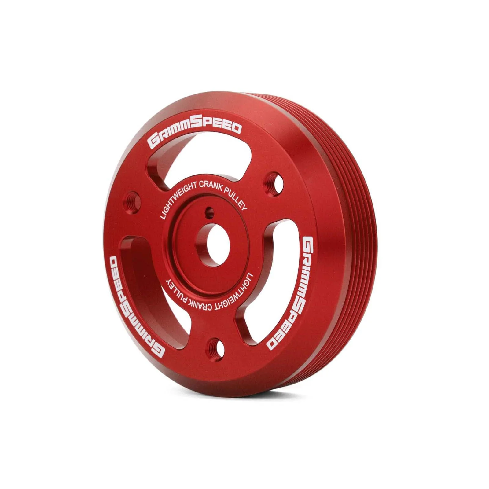 GrimmSpeed Lightweight Crank Pulley Red - Subaru Models (inc. BRZ 2013+ / WRX 2015 - 2018) - Image 2
