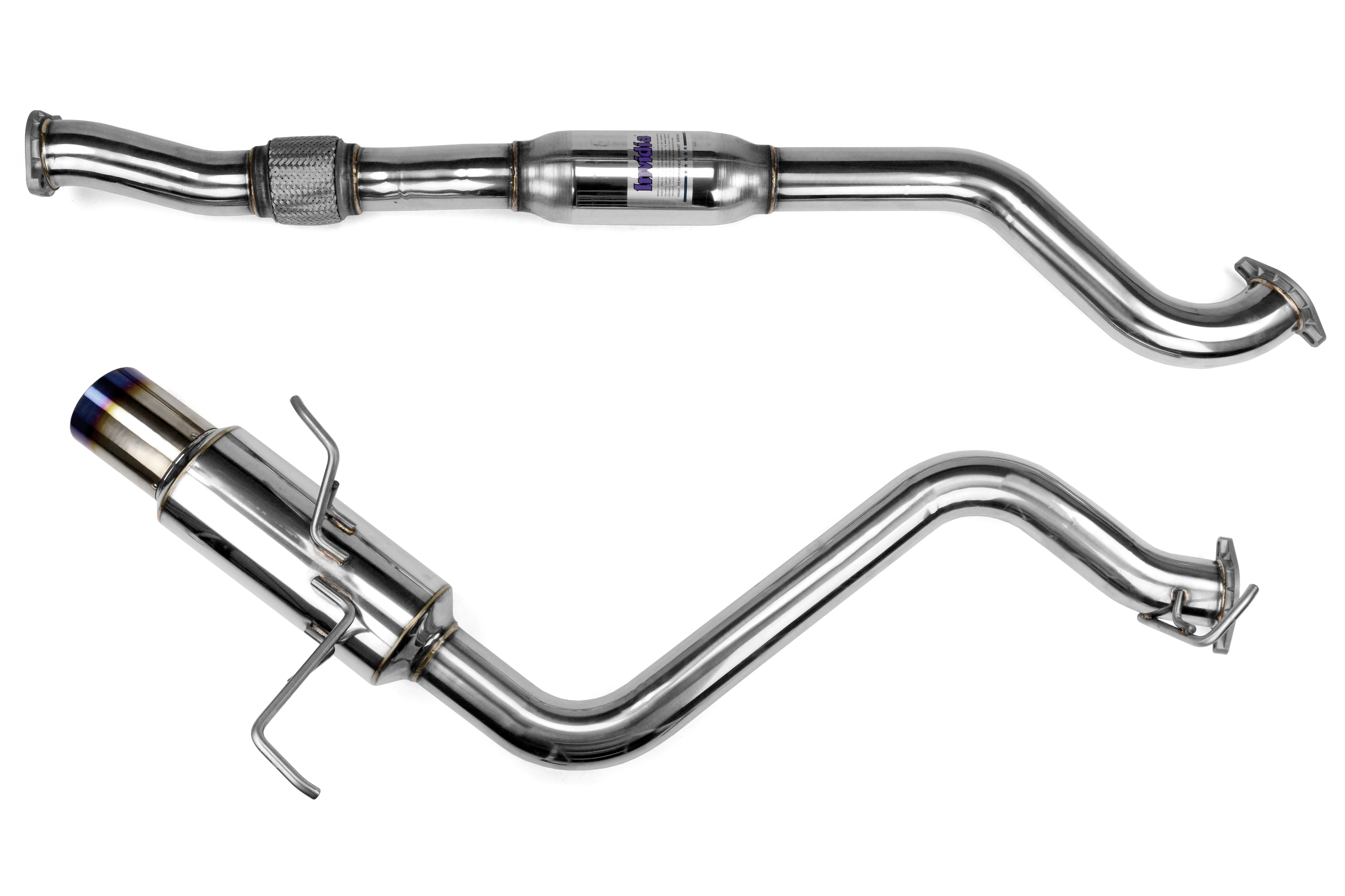 Invidia N1 Resonated Single Exit Cat Back Exhaust - Titanium Tip - 2015-2021 Subaru WRX / STI - Image 4
