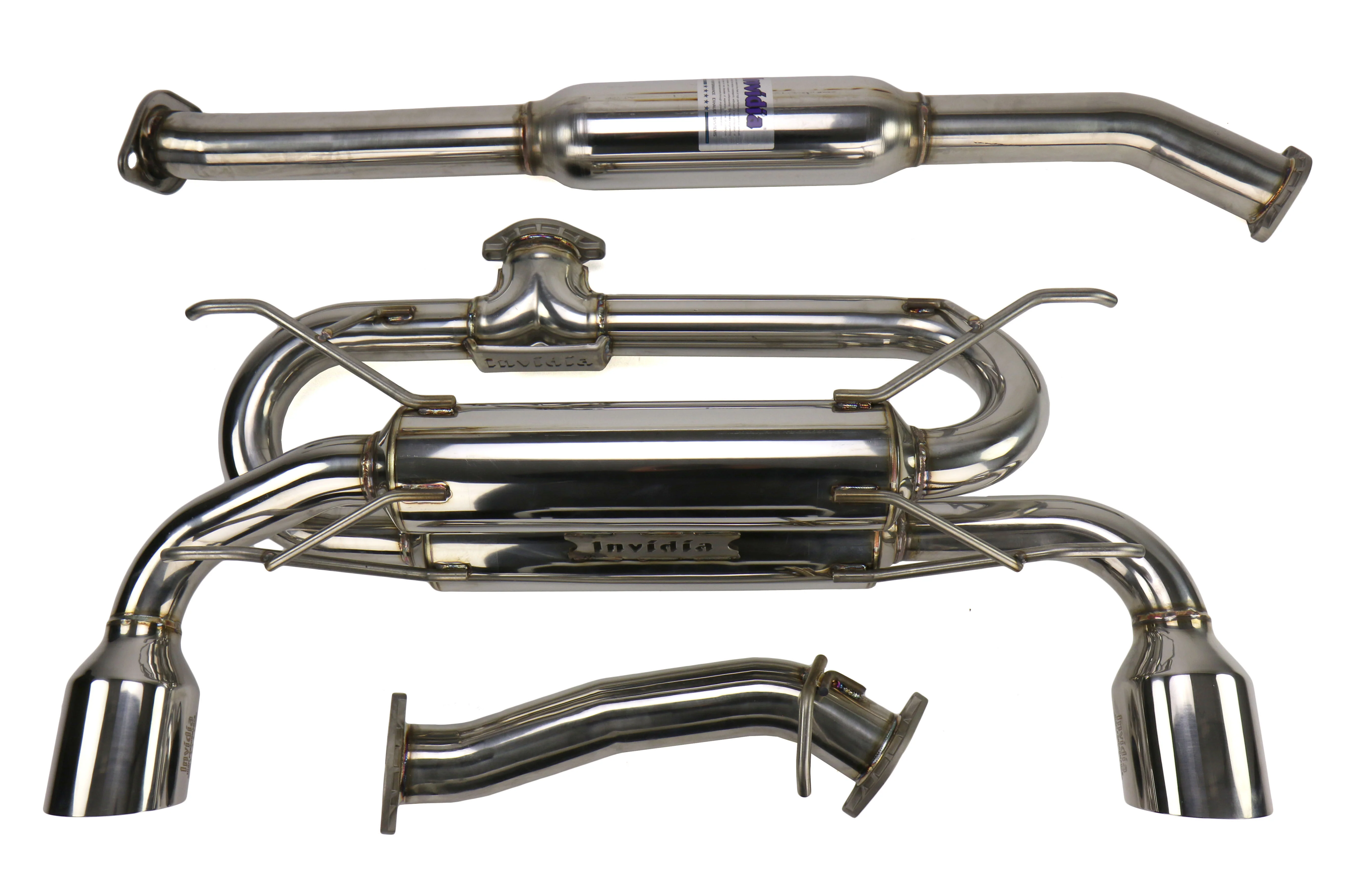 Invidia Gemini R400 Dual Tip Catback Exhaust - Stainless Steel Tips - 2013-2021 Scion FR-S / Subaru BRZ / Toyota 86 - Image 4