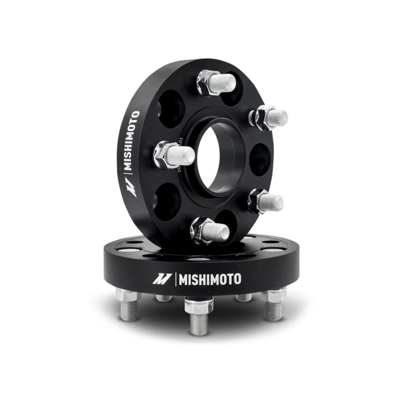 Mishimoto Wheel Spacers - 5x120 - 64.1 CB - M14 x1.5 - 25mm - Black - 2017-2026 Honda Civic Type R