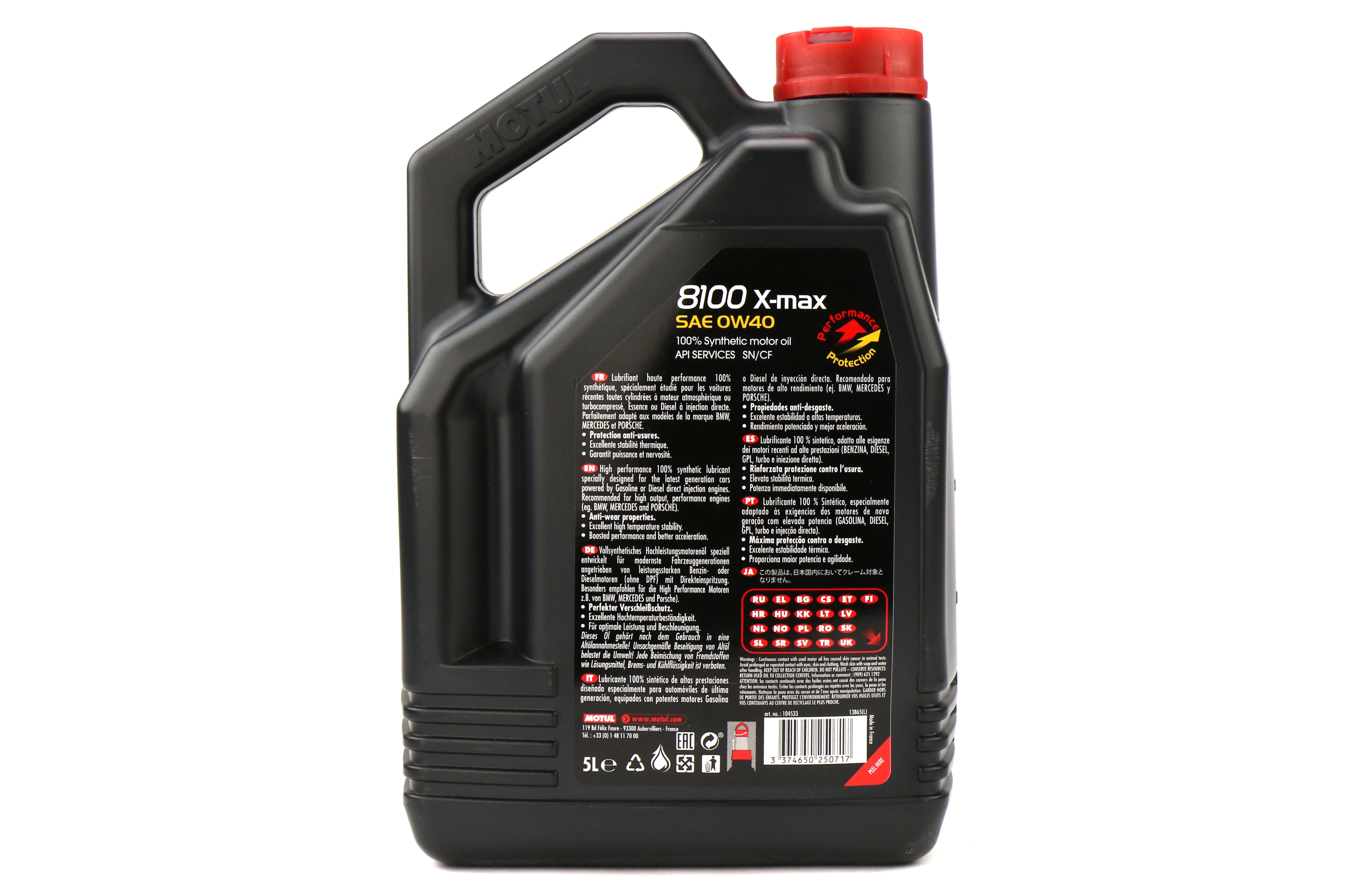 Motul 8100 X-MAX 0W-40 Motor Oil - 5 Liter - Universal - Image 2