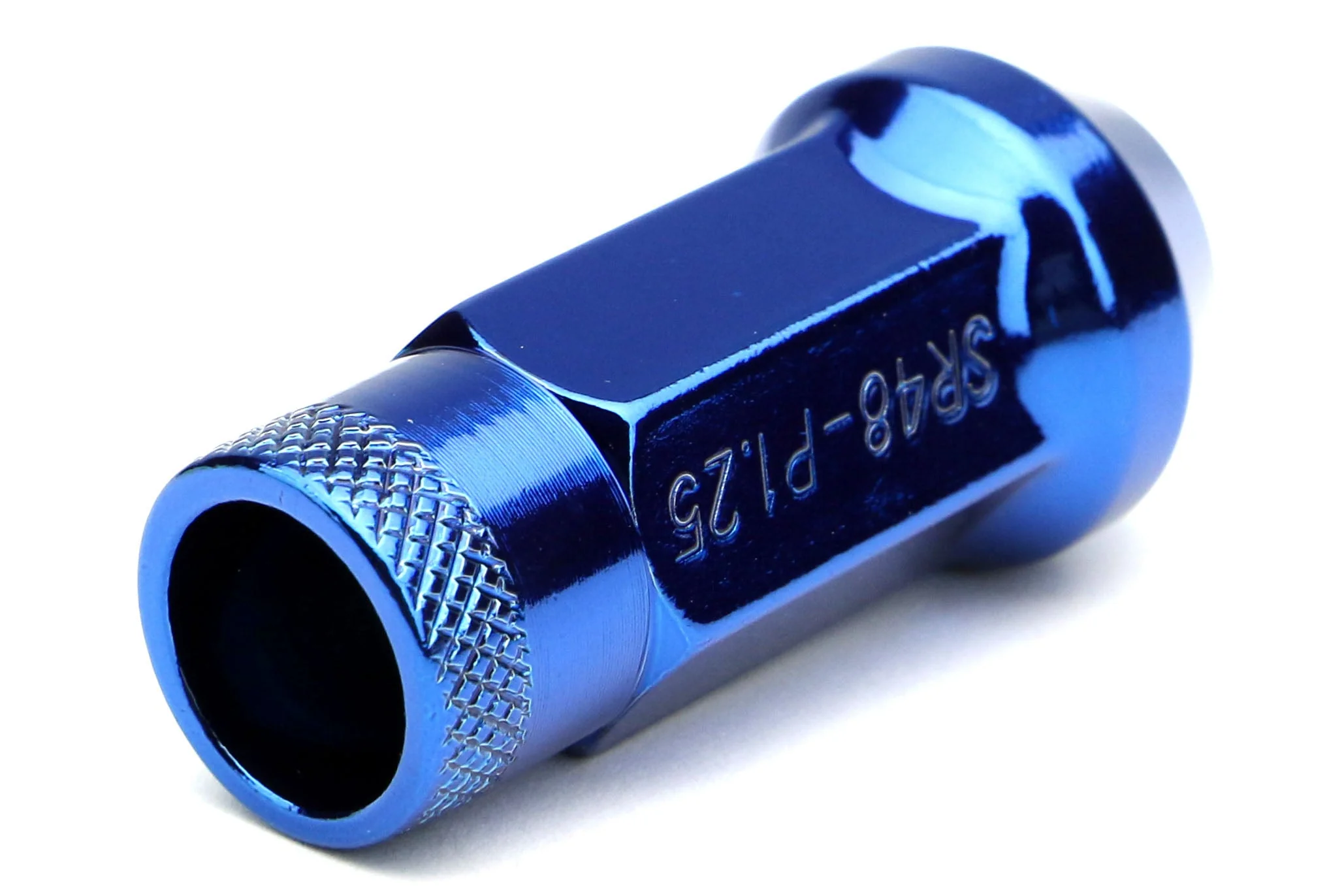 Muteki SR48 Chrome Blue Open Ended Lug Nuts 12X1.25 - Universal - Image 3