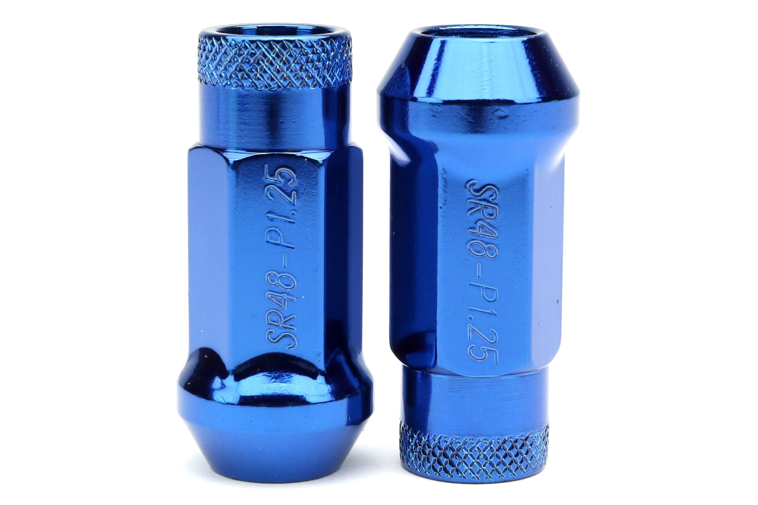 Muteki SR48 Chrome Blue Open Ended Lug Nuts 12X1.25 - Universal - Image 4