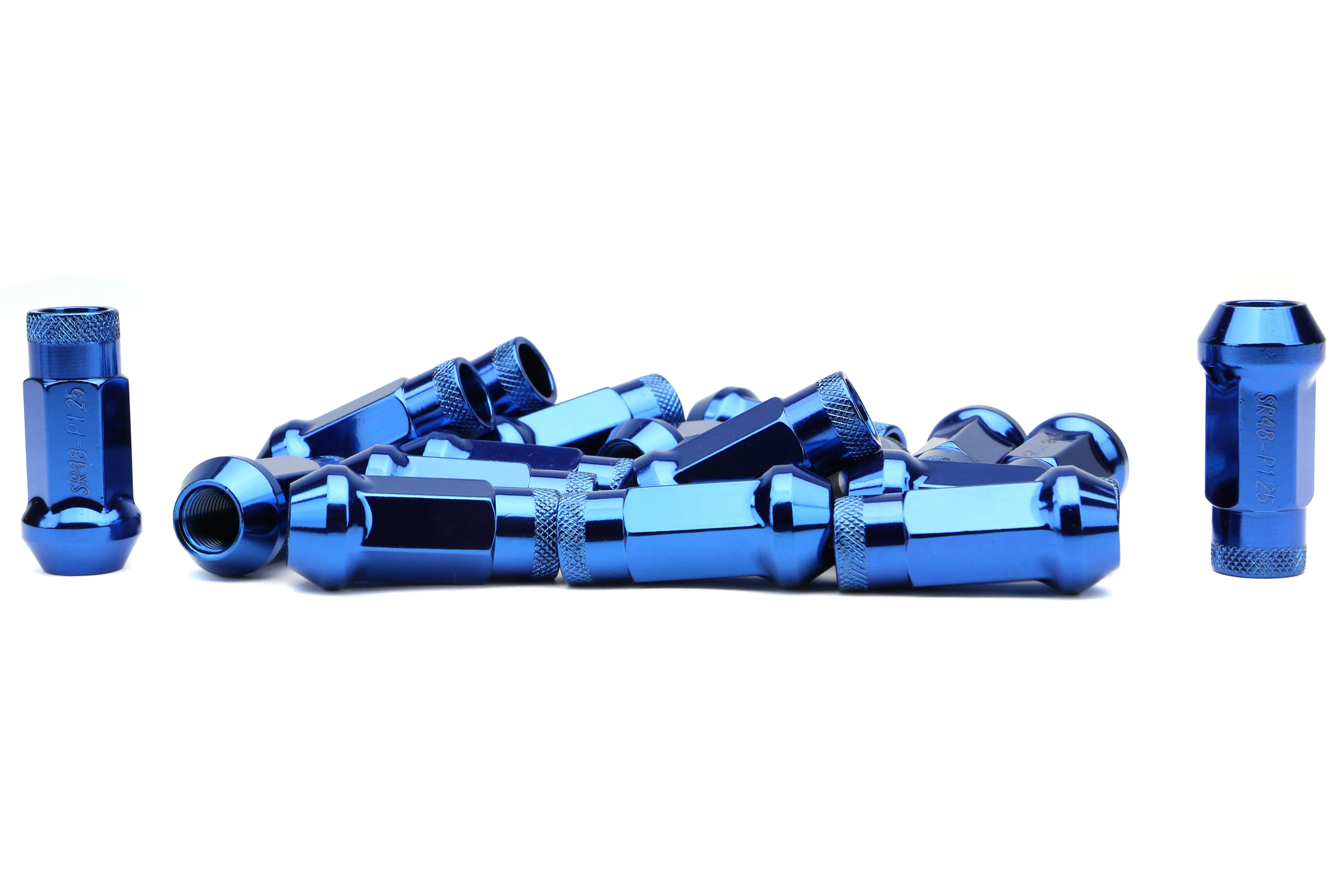 Muteki SR48 Chrome Blue Open Ended Lug Nuts 12X1.25 - Universal - Image 5