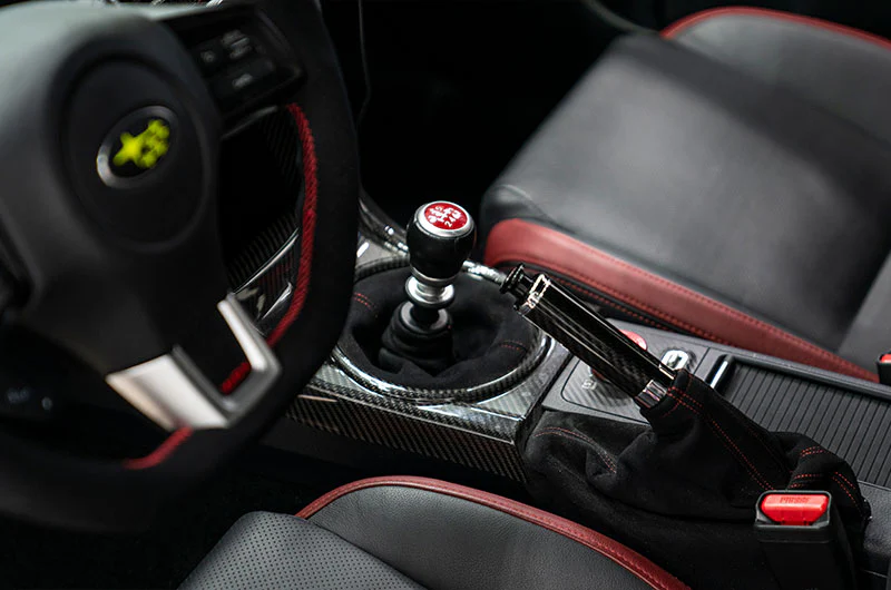 OLM Signature Series Ebrake Handle - Black Carbon w/ Chrome - 2013-2024 Scion FR-S / Subaru BRZ / Toyota 86/GR86 / 2015-2021 Subaru WRX / STI / 2014-2018 Forester / 2013-2017 Crosstrek - Image 2