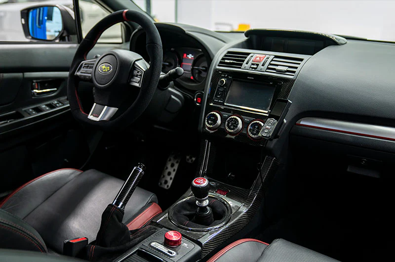 OLM Signature Series Ebrake Handle - Black Carbon w/ Chrome - 2013-2024 Scion FR-S / Subaru BRZ / Toyota 86/GR86 / 2015-2021 Subaru WRX / STI / 2014-2018 Forester / 2013-2017 Crosstrek - Image 5