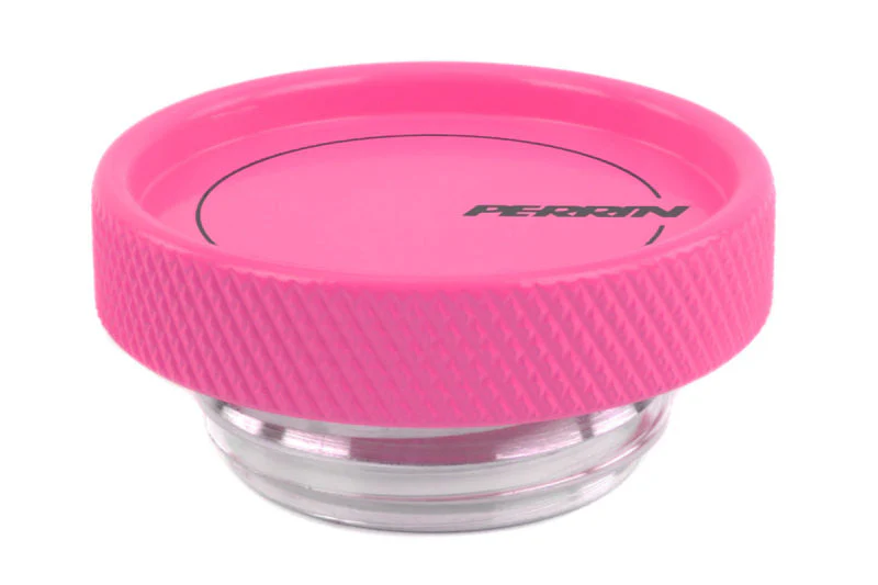 PERRIN Oil Fill Cap Round Style Hyper Pink - 2002-2022 Subaru WRX / STI / 2013-2018 BRZ / FR-S / 86 / GR86 - Image 3