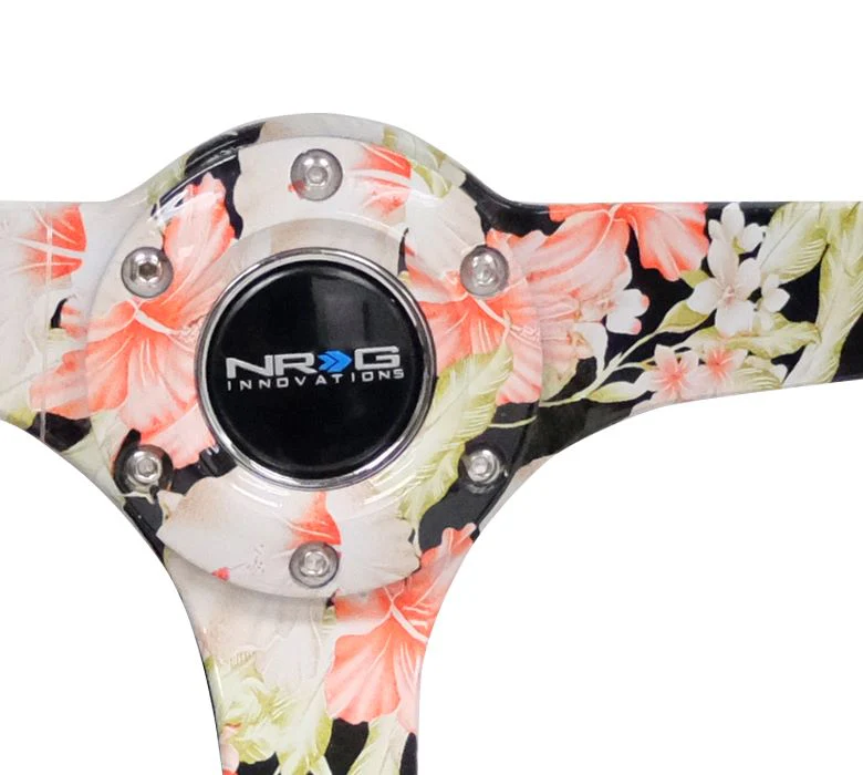 NRG Reinforced Steering Wheel 350mm Suede 3in Deep Floral - Universal - Image 8