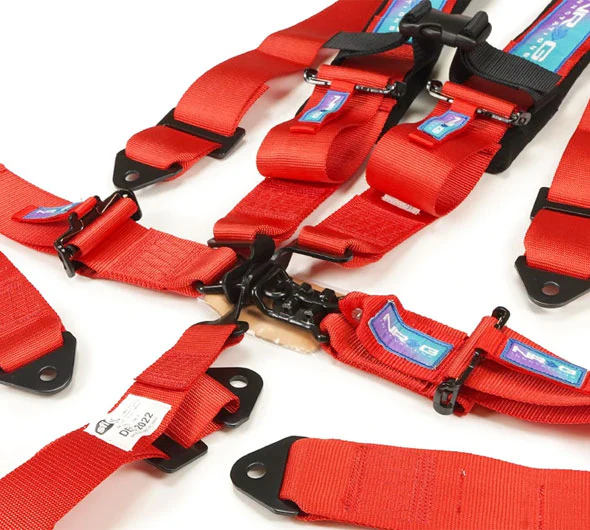 NRG Innovations SFI 16.1 5pt 3 inch Seat Belt Harness with pads / Latch Link - Red 12/22 - Image 2