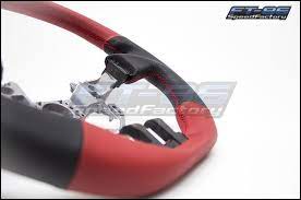 TOM'S Black / Red Leather Steering Wheel - 2013-2016 FR-S / BRZ - Image 3