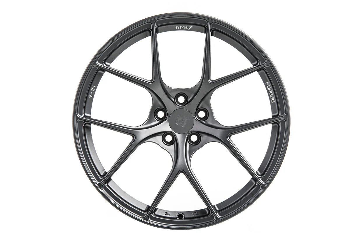 Titan 7 T-S5 Satin Titanium 18x9.5 +40 5x100 (Single Wheel) - 2013-2023 Subaru BRZ / Scion FR-S / Toyota GR86 / 2014-2018 Subaru Forester