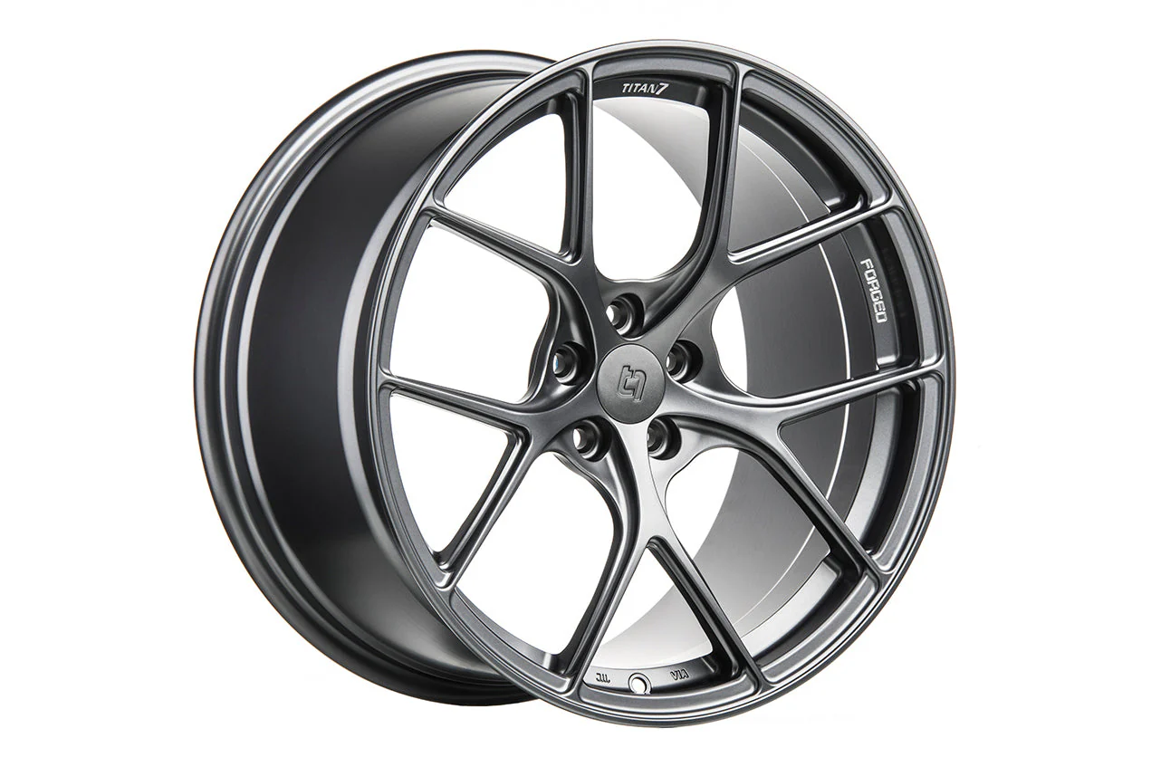 Titan 7 T-S5 Satin Titanium 18x9.5 +40 5x100 (Single Wheel) - 2013-2023 Subaru BRZ / Scion FR-S / Toyota GR86 / 2014-2018 Subaru Forester - Image 2