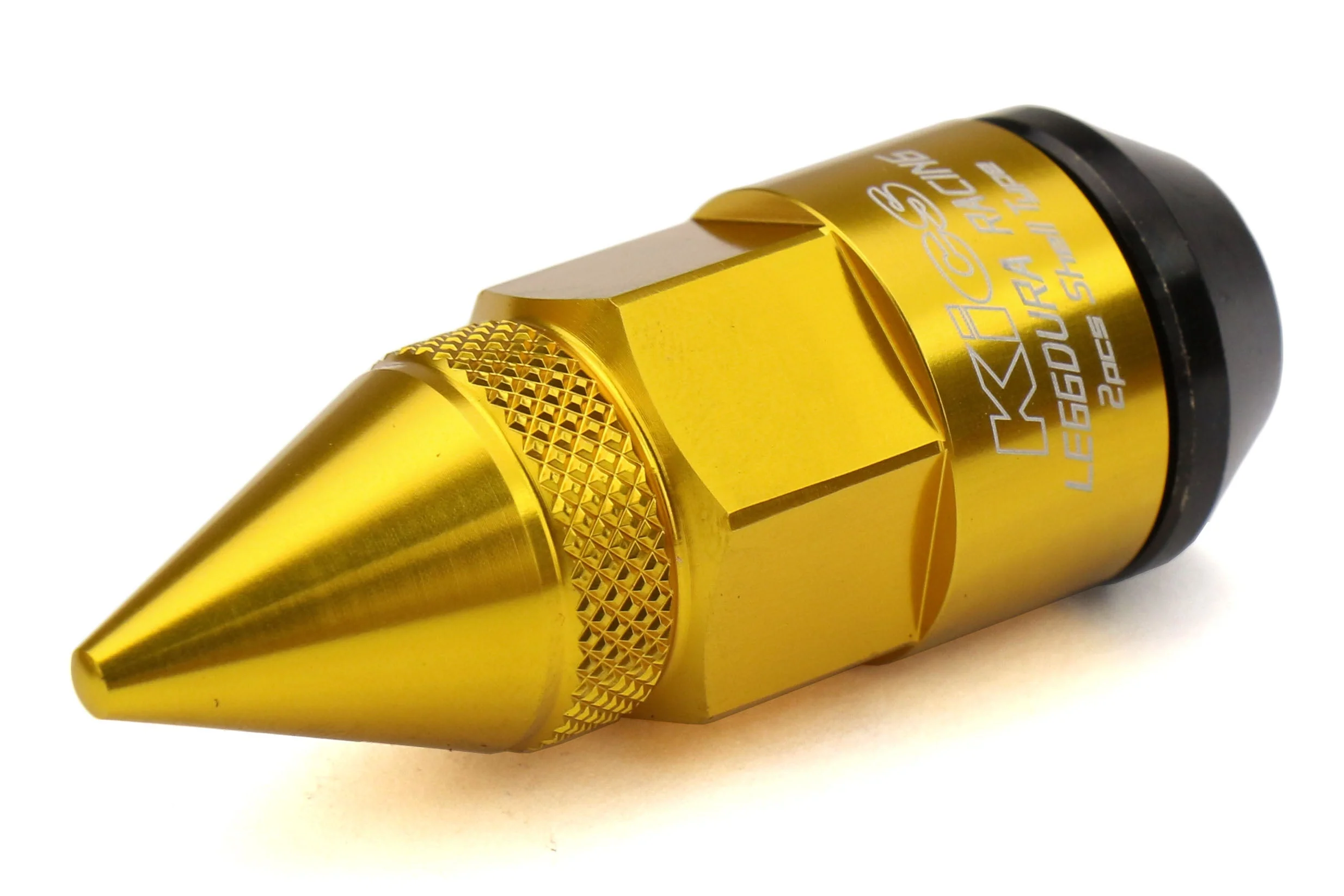 Project Kics Leggdura Racing Dangan Shell Type Lug Nut and Lock Set M12X1.25 Gold - Universal - Image 2