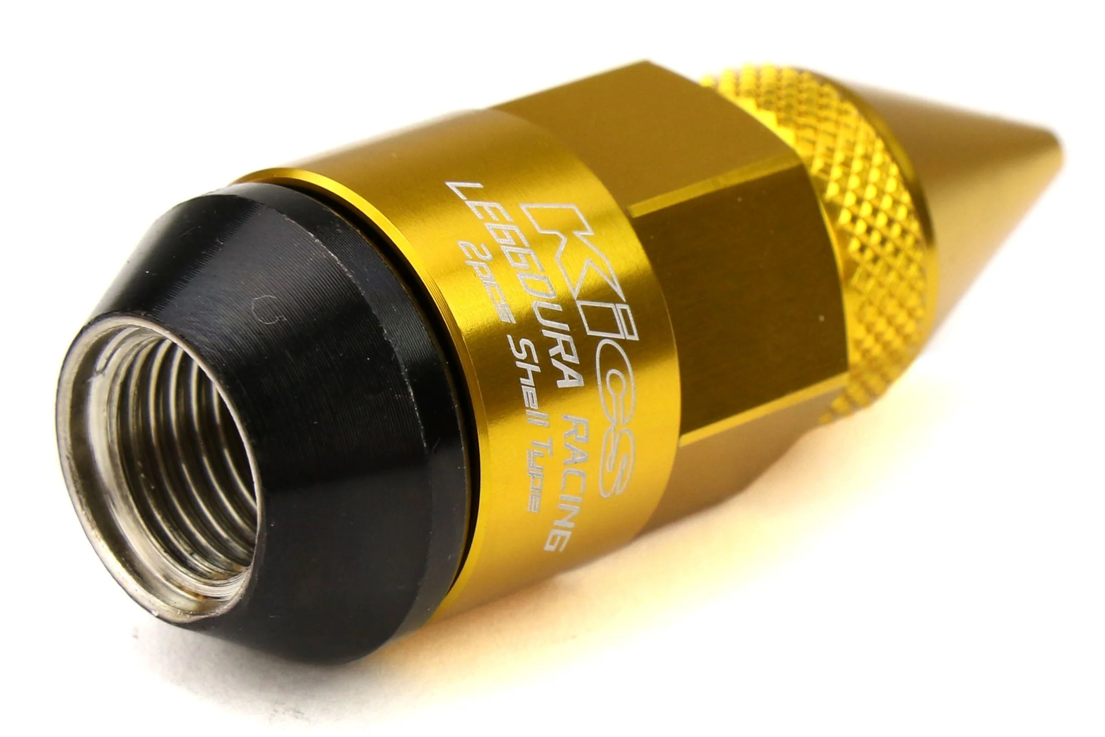 Project Kics Leggdura Racing Dangan Shell Type Lug Nut and Lock Set M12X1.25 Gold - Universal - Image 3