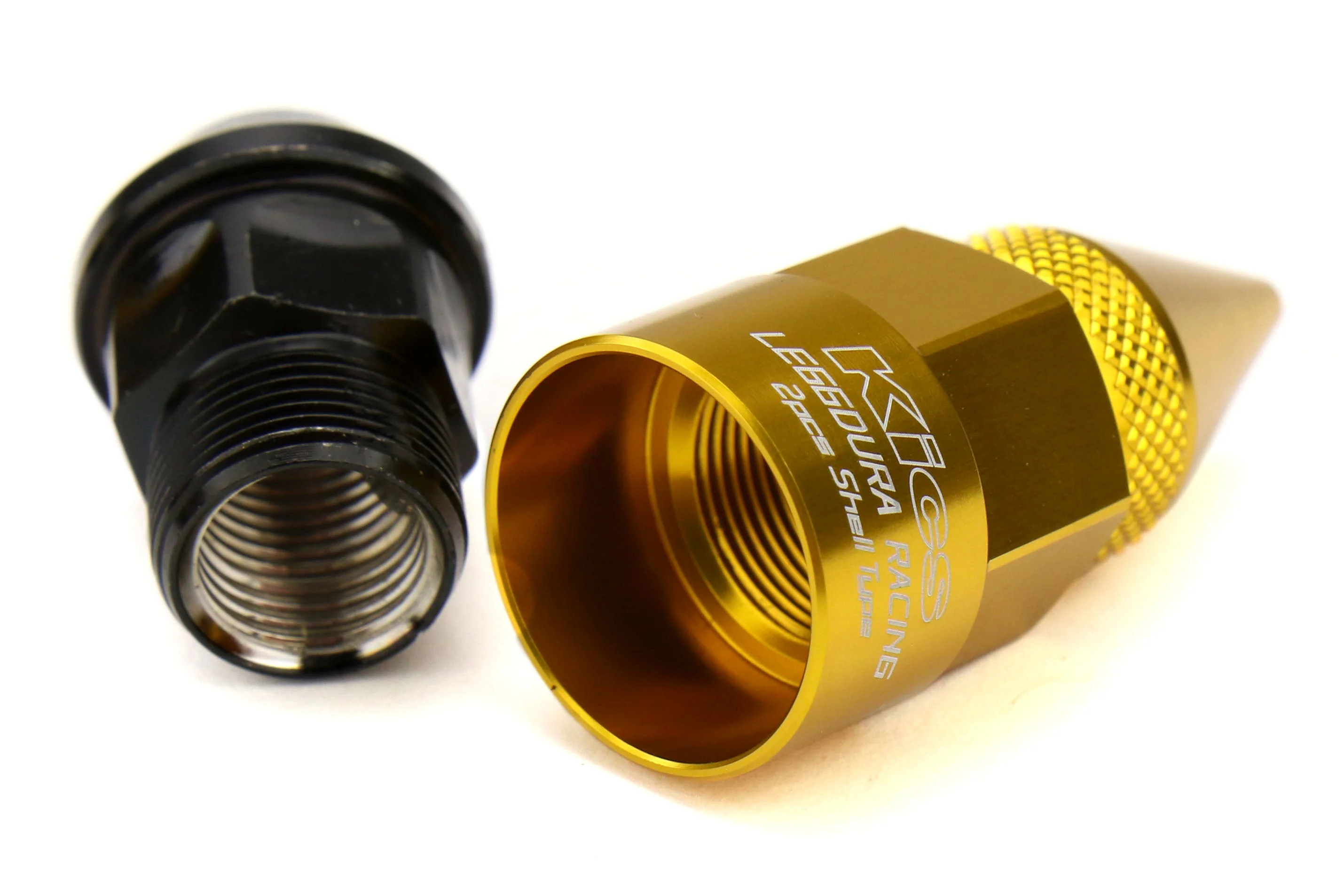 Project Kics Leggdura Racing Dangan Shell Type Lug Nut and Lock Set M12X1.25 Gold - Universal - Image 4