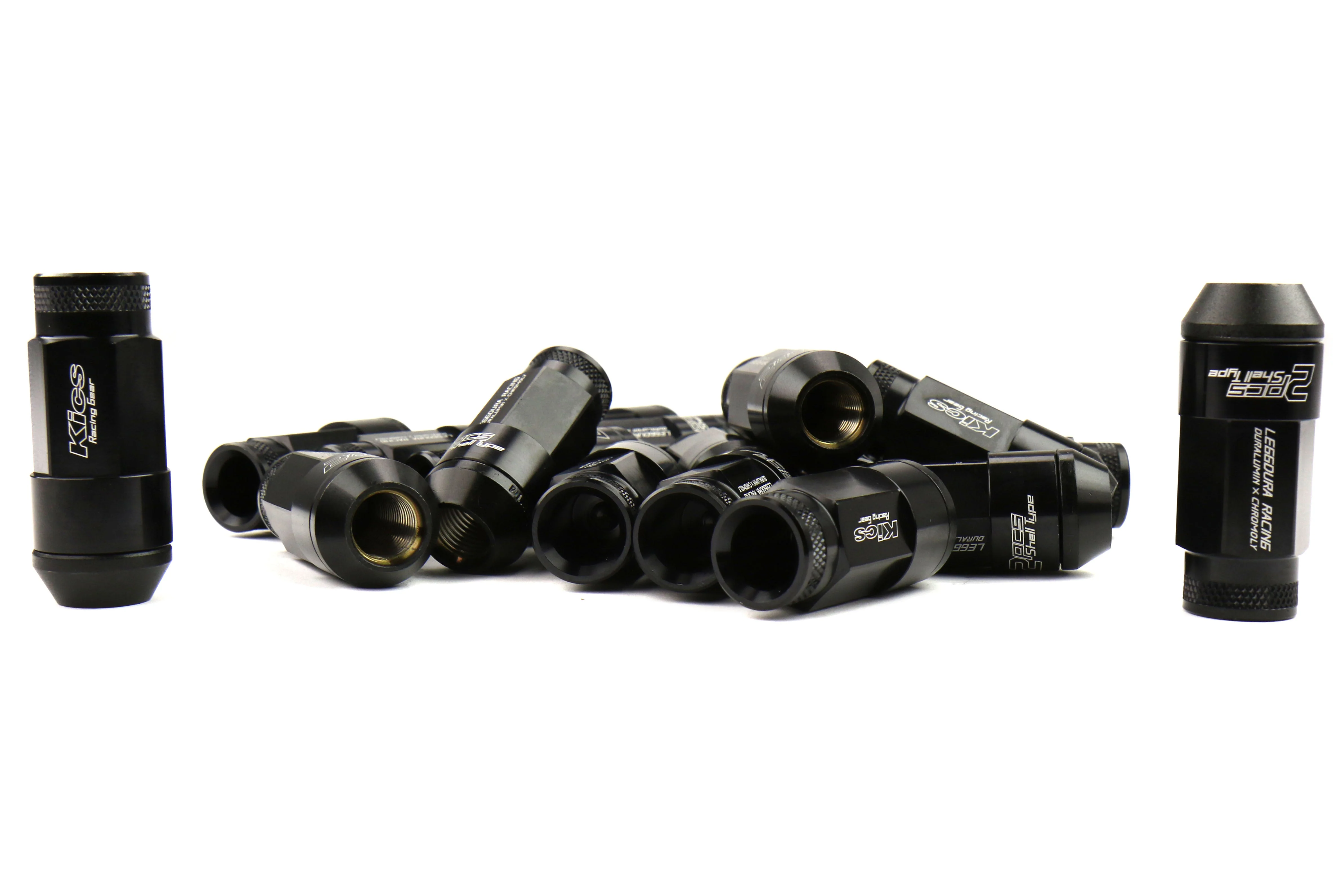 Project Kics Leggdura Racing Shell Type Lug Nut Set 53mm Open-End Look 12X1.25 Black - Universal - Image 7