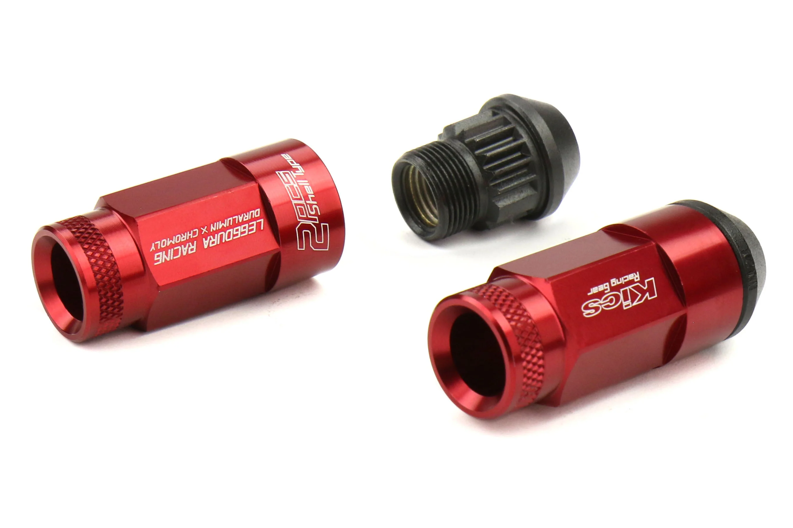 Project Kics Leggdura Racing Shell Type Lug Nut Set 53mm Open-End Look 12X1.25 Red - Universal - Image 3